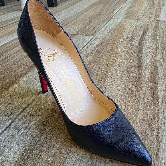 Christian Louboutin Pigalle Navy Blue Leather 100mm Pump Shoes Eur. 35.5 - Picture 10 of 14